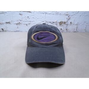 VINTAGE NIKE CAP gray 90s sport style hat Strap Back Swoosh Retro Faded